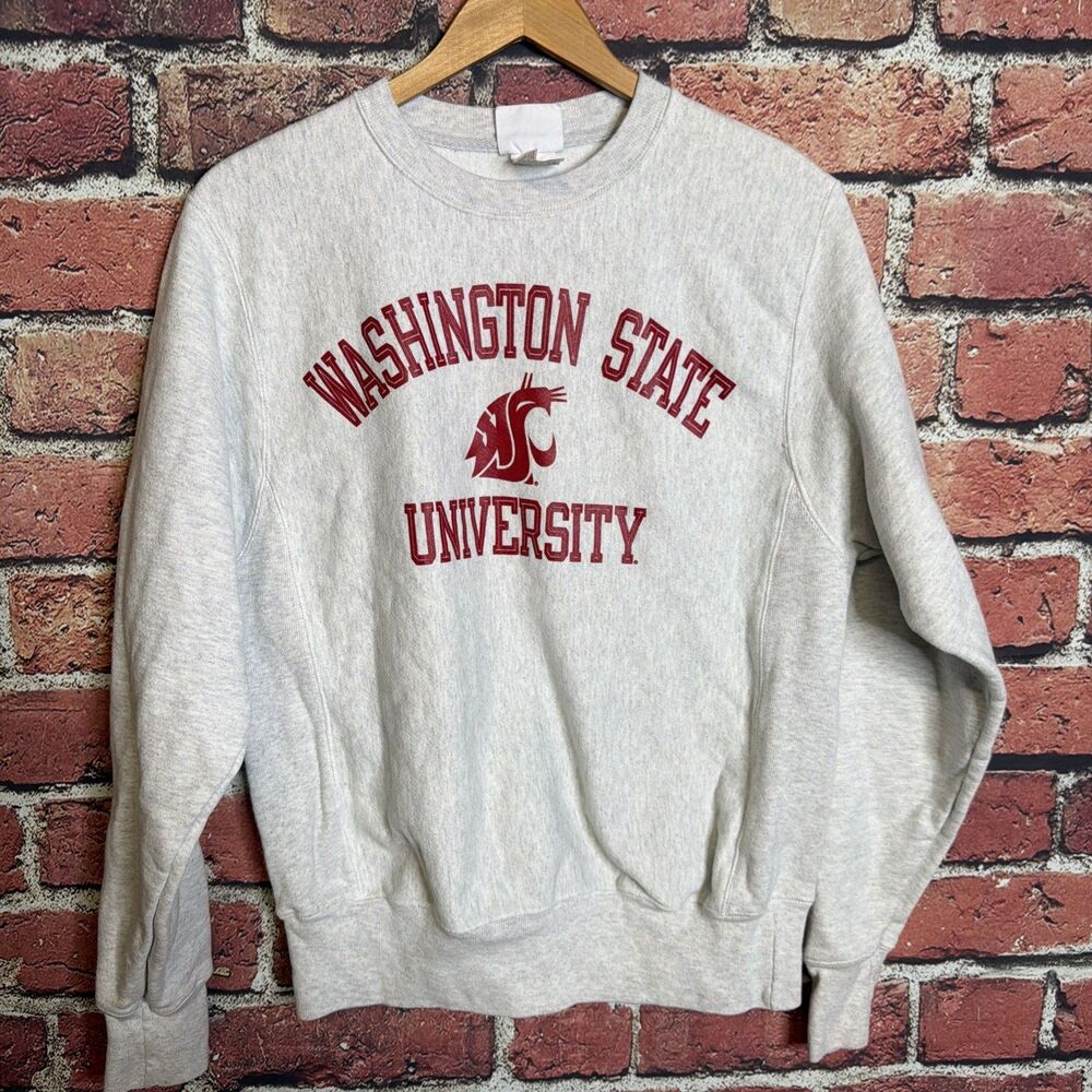 Champion Reverse Weave Washington State Crewneck Small Gray